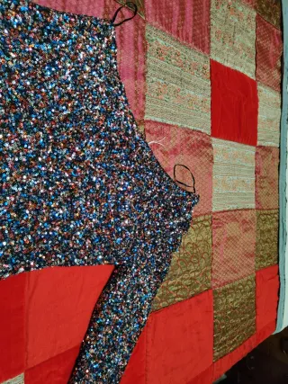 Top lentejuelas asimétrico fiesta