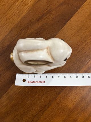 Coniglietto Thun ceramica bianco oro