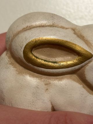 Coniglietto Thun ceramica bianco oro