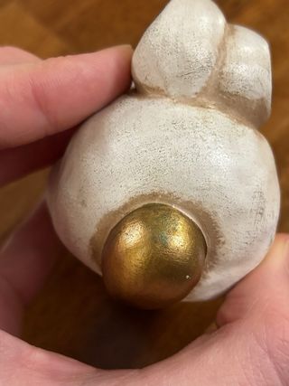 Coniglietto Thun ceramica bianco oro