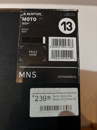 Botas snow Burton Moto Boa Negras Talla 46