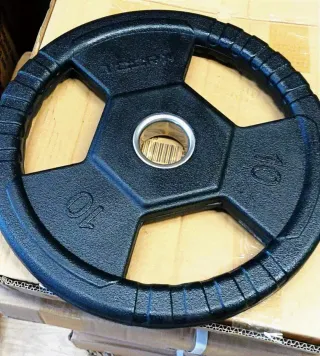 2x Dischi Ghisa Gomma 10kg Foro 50mm