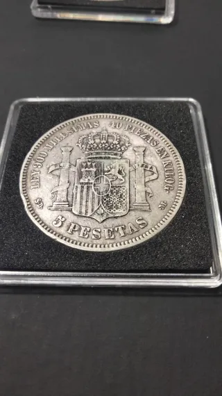 ESCASA VARIANTE 5 pesetas 1871 columna corta.