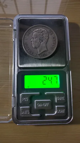 ESCASA VARIANTE 5 pesetas 1871 columna corta.