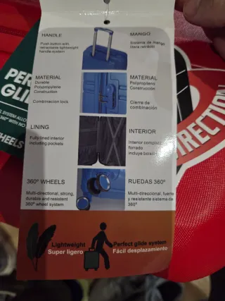 Maleta de viaje Benzi roja