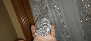 Blusón/Camisa Lentejuelas Plateado Talla 3XL~50