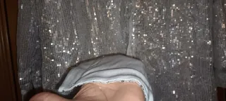 Blusón/Camisa Lentejuelas Plateado Talla 3XL~50