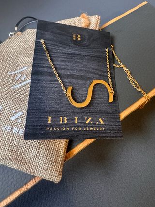 Collar inicial S IBIZA chapado en oro