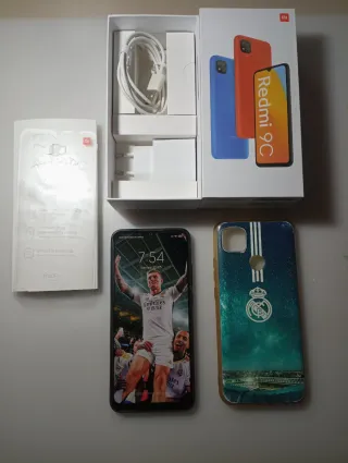 Xiaomi Redmi 9C Blu/Arancione + Accessori