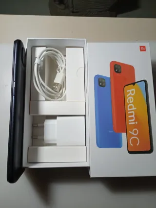 Xiaomi Redmi 9C Blu/Arancione + Accessori