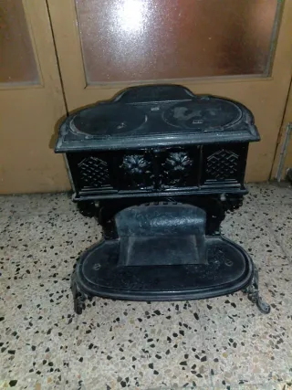 Cocina Estufa Antigua Hierro Negra
