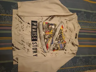 Maglietta ragazzo cotone fantasia sneaker