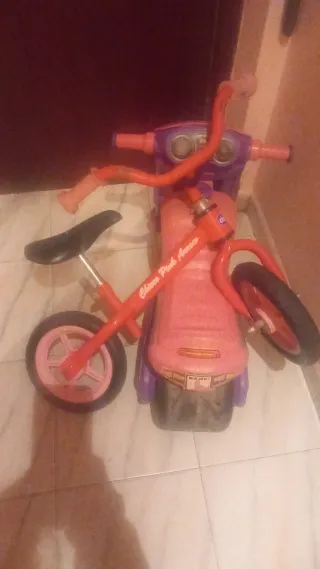 Bicicleta moto niña rosa y morada