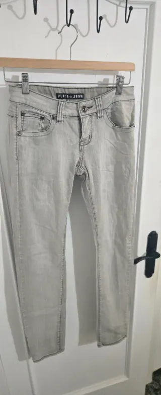 Pantalón vaquero skinny gris mujer talla 36