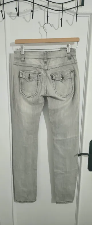 Pantalón vaquero skinny gris mujer talla 36