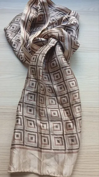 Foulard Seda Natural Beige y Marrón