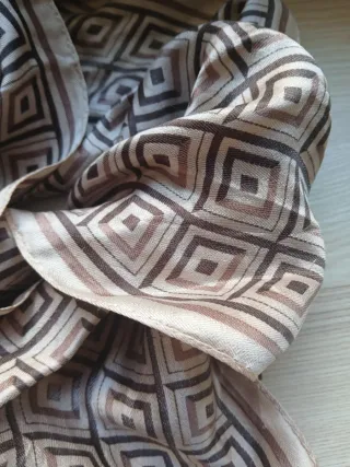 Foulard Seda Natural Beige y Marrón