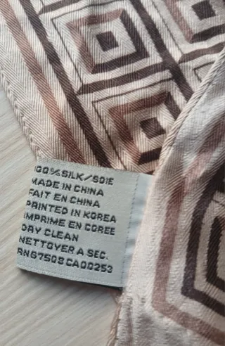 Foulard Seda Natural Beige y Marrón