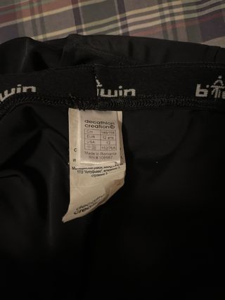 Culotte ciclismo acolchado negro niño 12 años