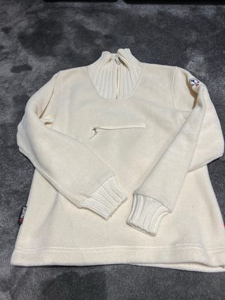 Felpa panna collo alto zip taglia M
