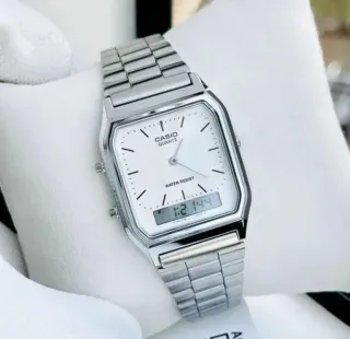 CASIO VINTAGE EDGY PLATEADO/ correa metalica