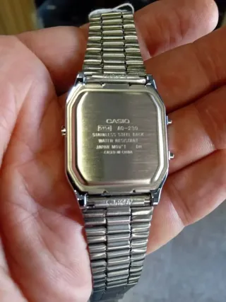 CASIO VINTAGE EDGY PLATEADO/ correa metalica
