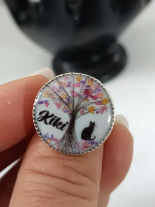 Anillo pelo mascota, árbol de la vida.