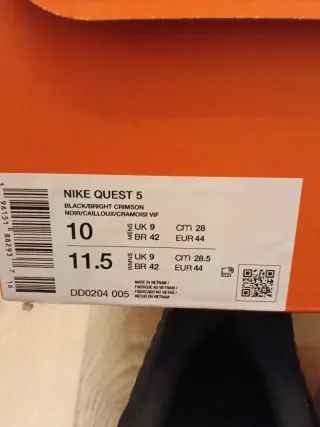 Zapatillas Nike Quest 5 Running Negras Naranja