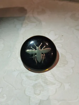 Pin Christian Dior Abeja Negro Dorado