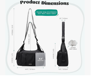 Borsa passeggino/portatile nera