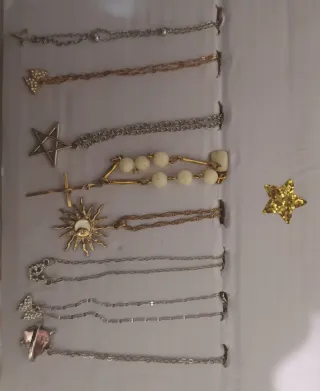 Lote Collares Dorados y Plateados