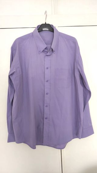 Camisa de vestir morada para hombre