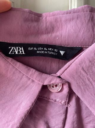 Camisa rosa empolvado oversize zara