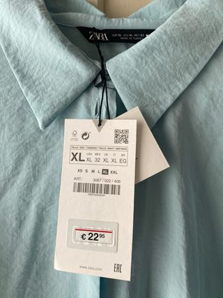 Camisa rosa o turquesa oversize zara