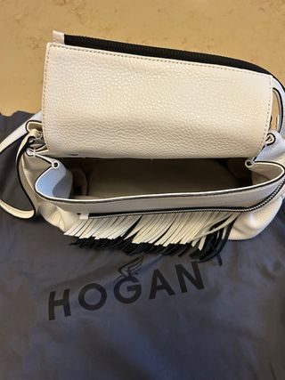 Borsa Hogan bianca e nera con frange