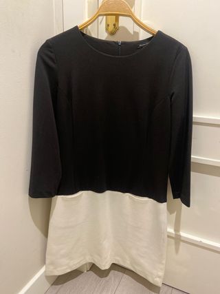 Vestido Massimo Dutti Negro y Blanco Talla M