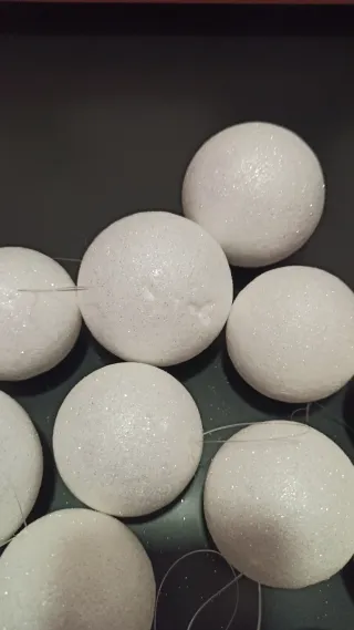 Bolas Nieve Árbol Navidad Blancas