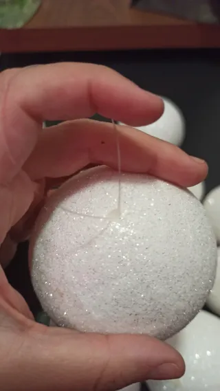 Bolas Nieve Árbol Navidad Blancas