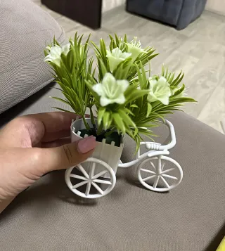 Ornamento vintage bicicleta flores