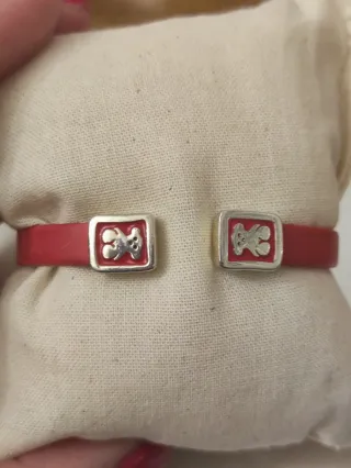 Pulsera Tous Oso Roja y Plateada