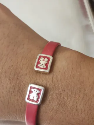 Pulsera Tous Oso Roja y Plateada