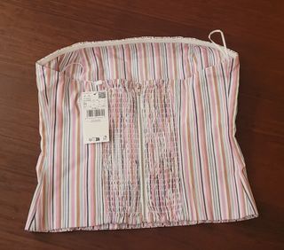 Top palabra de honor Mango rayas algodón