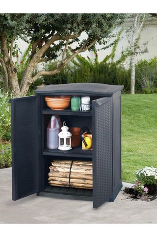 Armario Keter Ratan Jardín Negro/Marrón