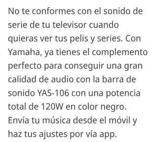 Barra de Sonido Yamaha Negra
