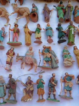 Lote (3) figuras plástico belén