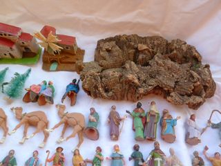 Lote (3) figuras plástico belén