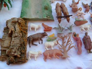 Lote (3) figuras plástico belén