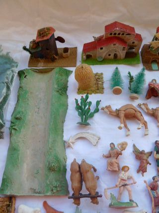 Lote (3) figuras plástico belén