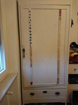 Armadio bianco legno, anta unica, capiente