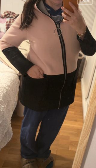 Abrigo chaquetón neopreno capucha